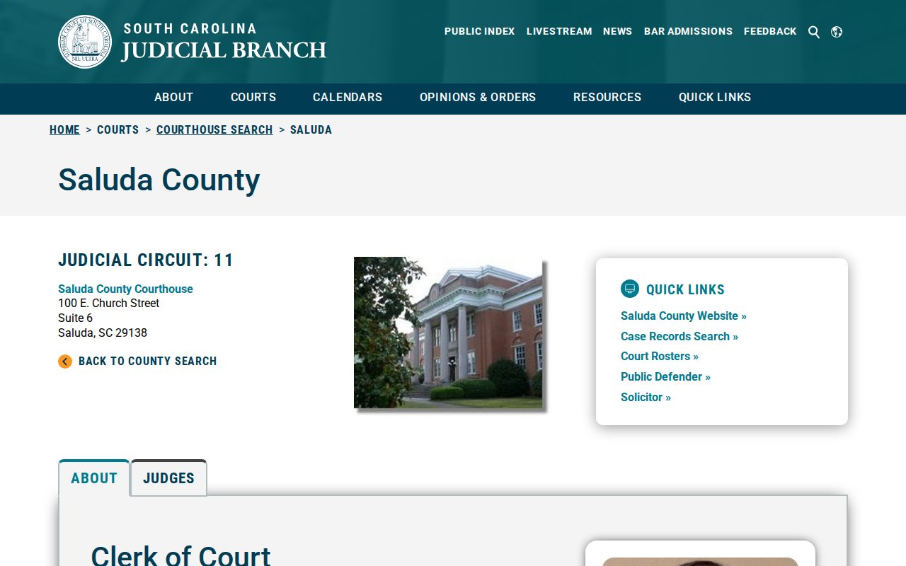 Saluda County criminal court record courthouse profile