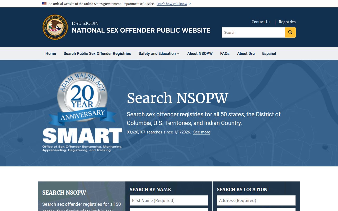 Saluda County sex offender check using the national NSOPW search