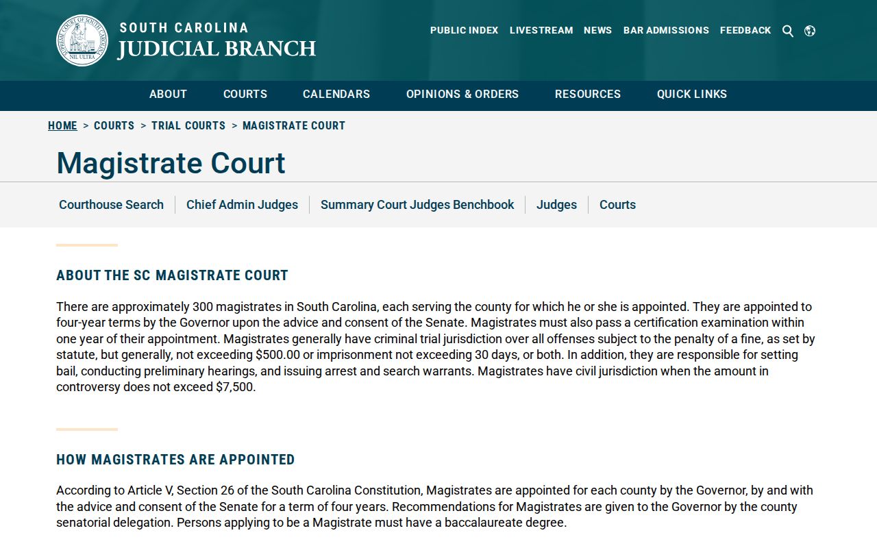 Ward criminal history Magistrate Court information